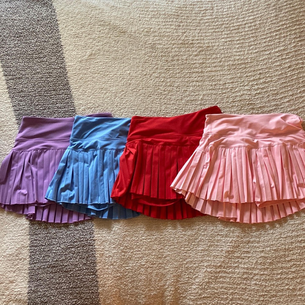 Pink, purple, blue & red gold hinge skirts